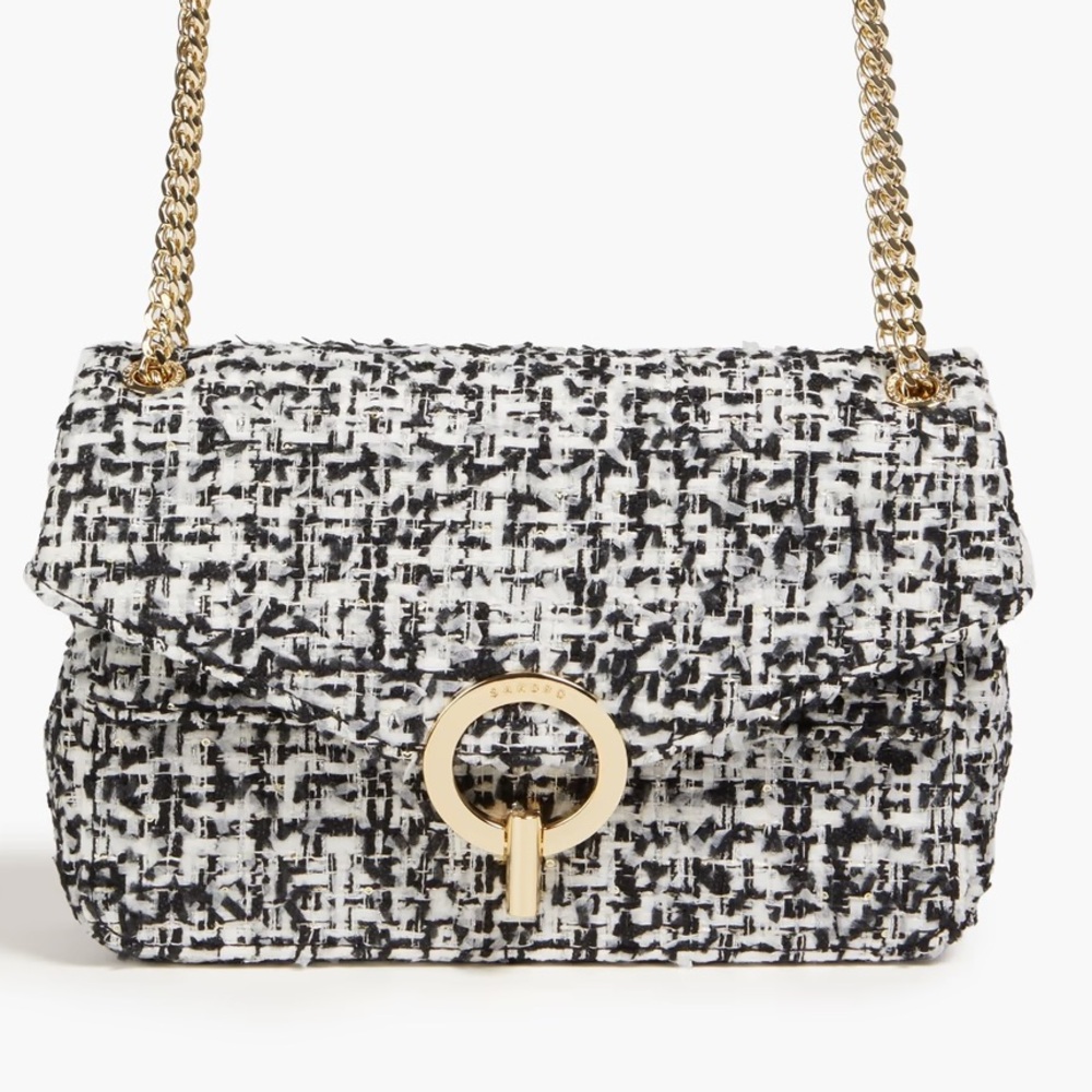 SANDRO Tweed shoulder bag